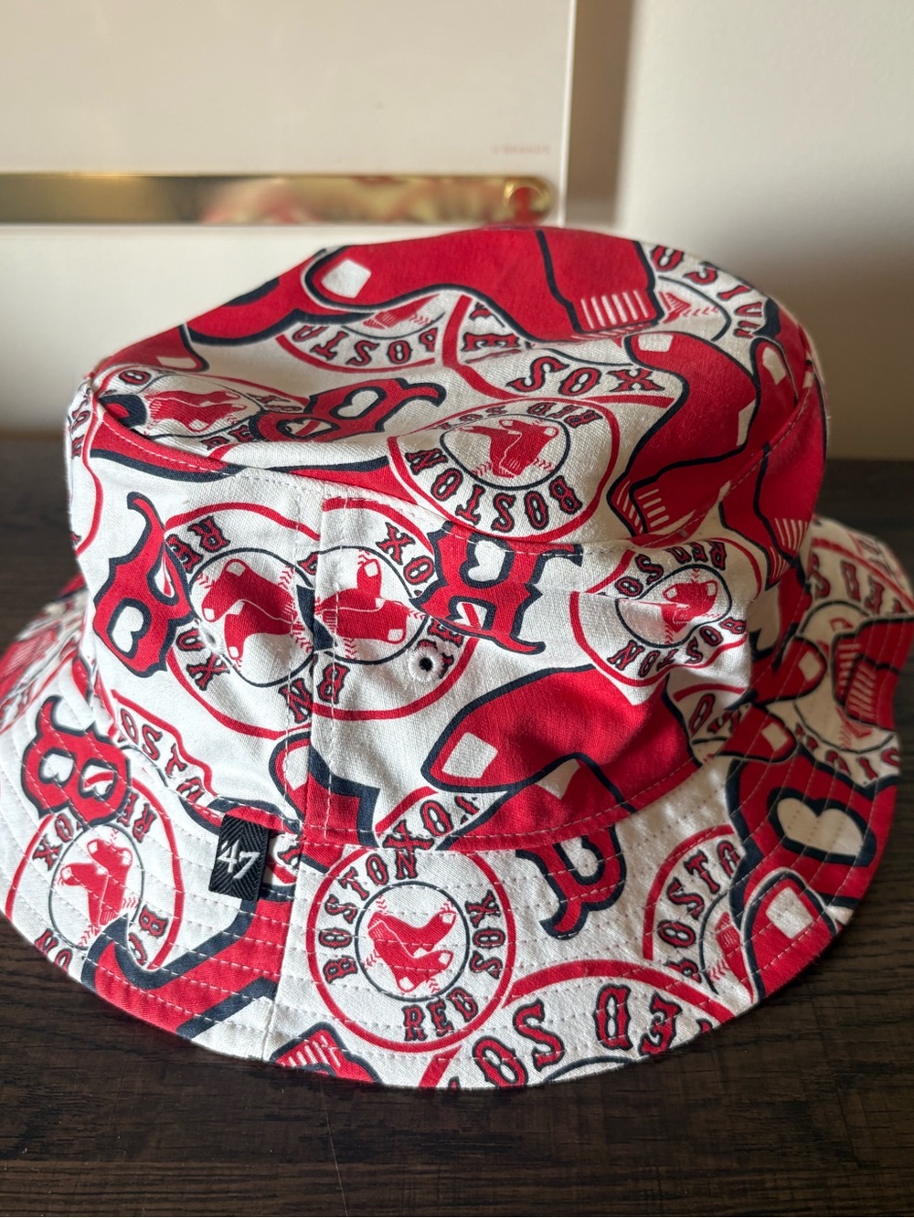 Boston Red Sox Logo Bucket Hat - Red & White - Picture 2 of 4